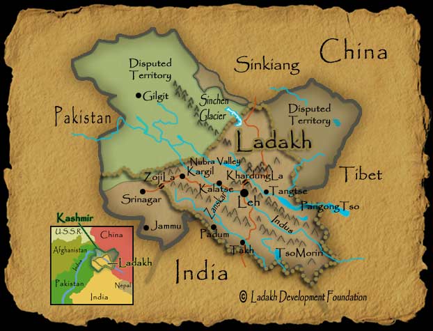 Image result for Ladakh’s strategic map